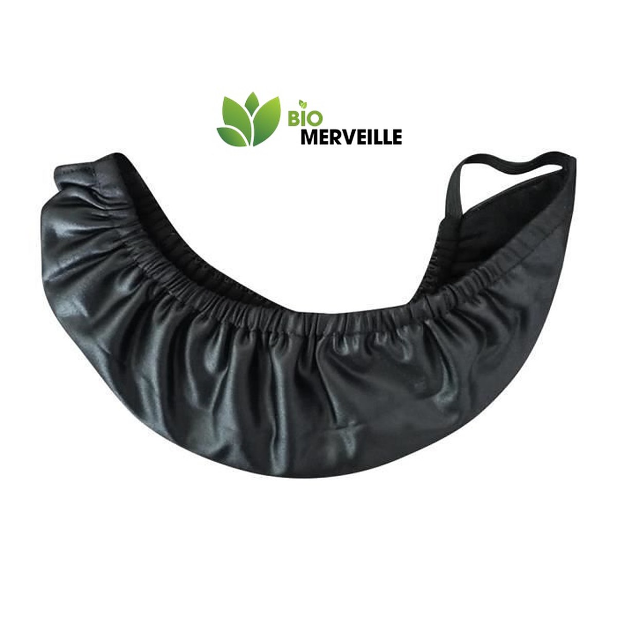 Couvre-barbe en satin noir