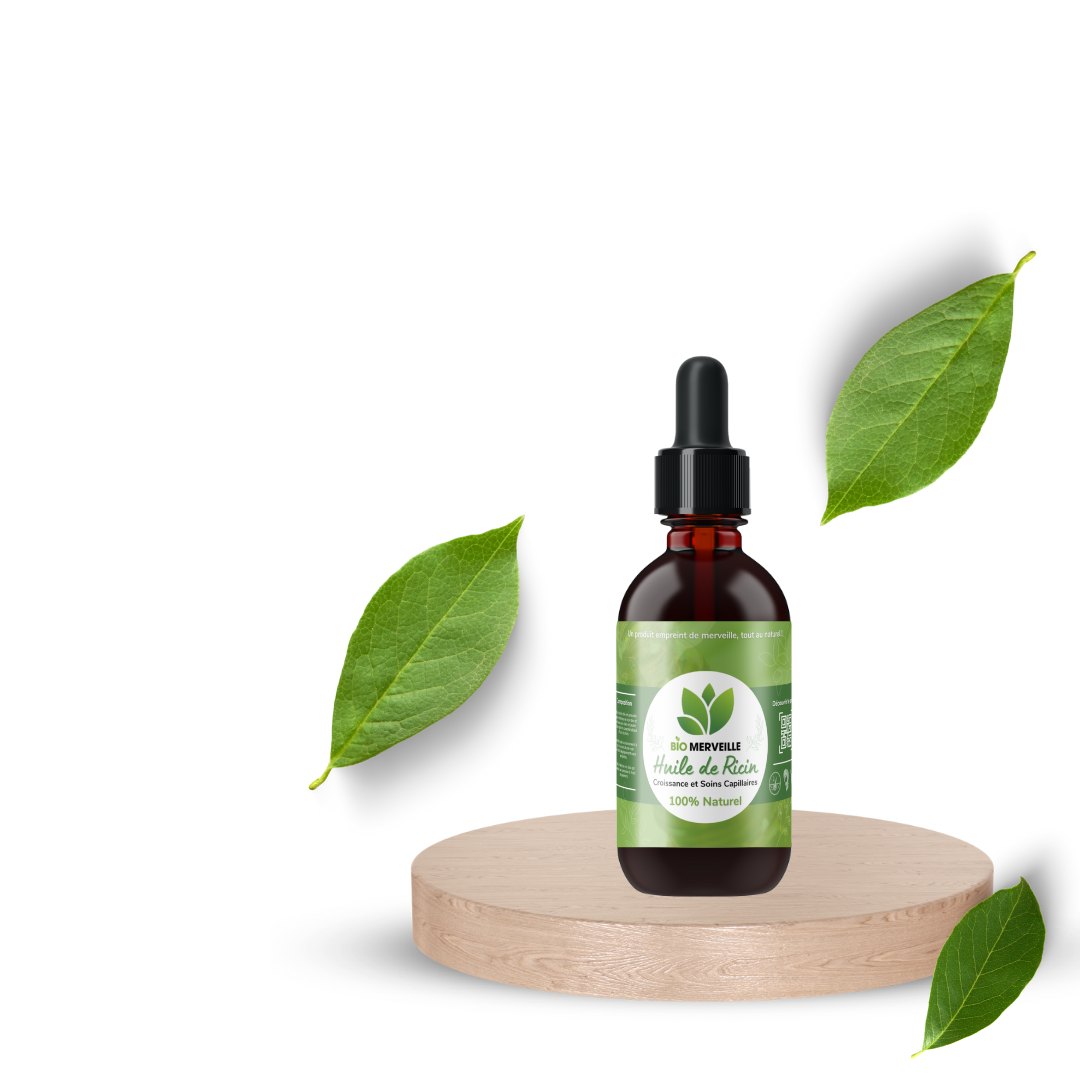 Flacon d'huile de ricin bio BioMerveille 100 ml