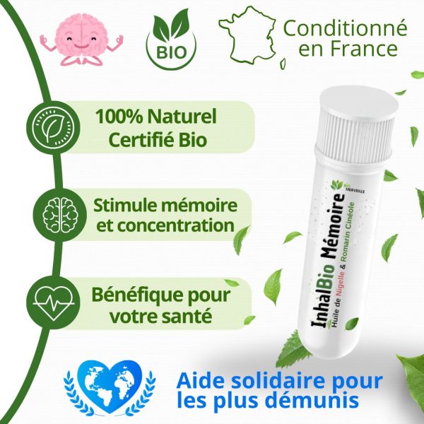 InhalBio Mémoire - Boost Mémoire Naturel -Inhaleur Mémoire